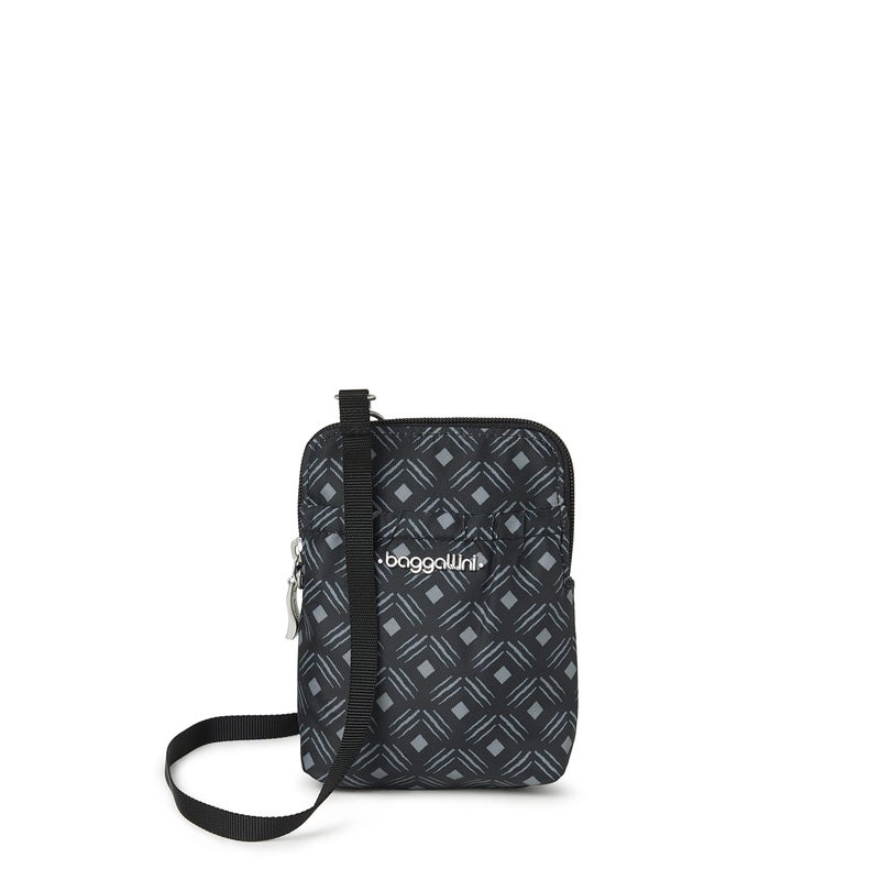 Baggallini Women's Bryant Pouch with RFID, Black Diamond Print - Image 1